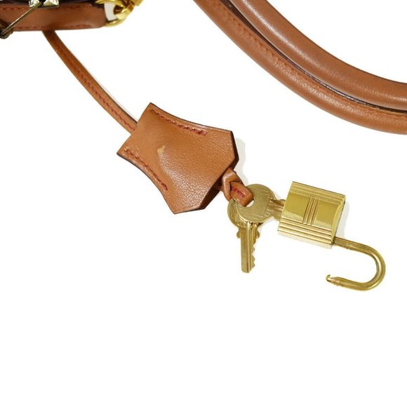 Authenticity Guarantee HERMES Bolide 35 Hand Bag Toile H Leather Canvas Brown Ma - Picture 9 of 16